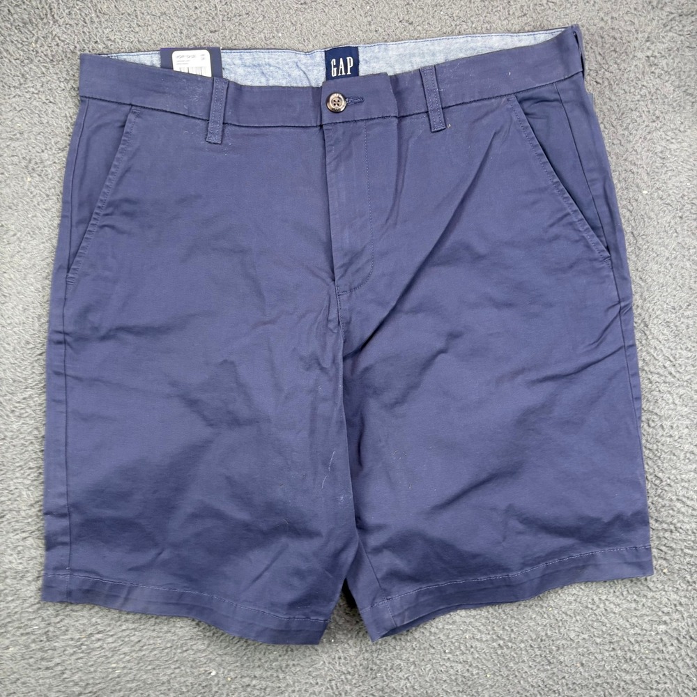 Gap Mens Vintage Shorts Size 36 Mood Indigo Navy Blue Chino Flat Front NWT